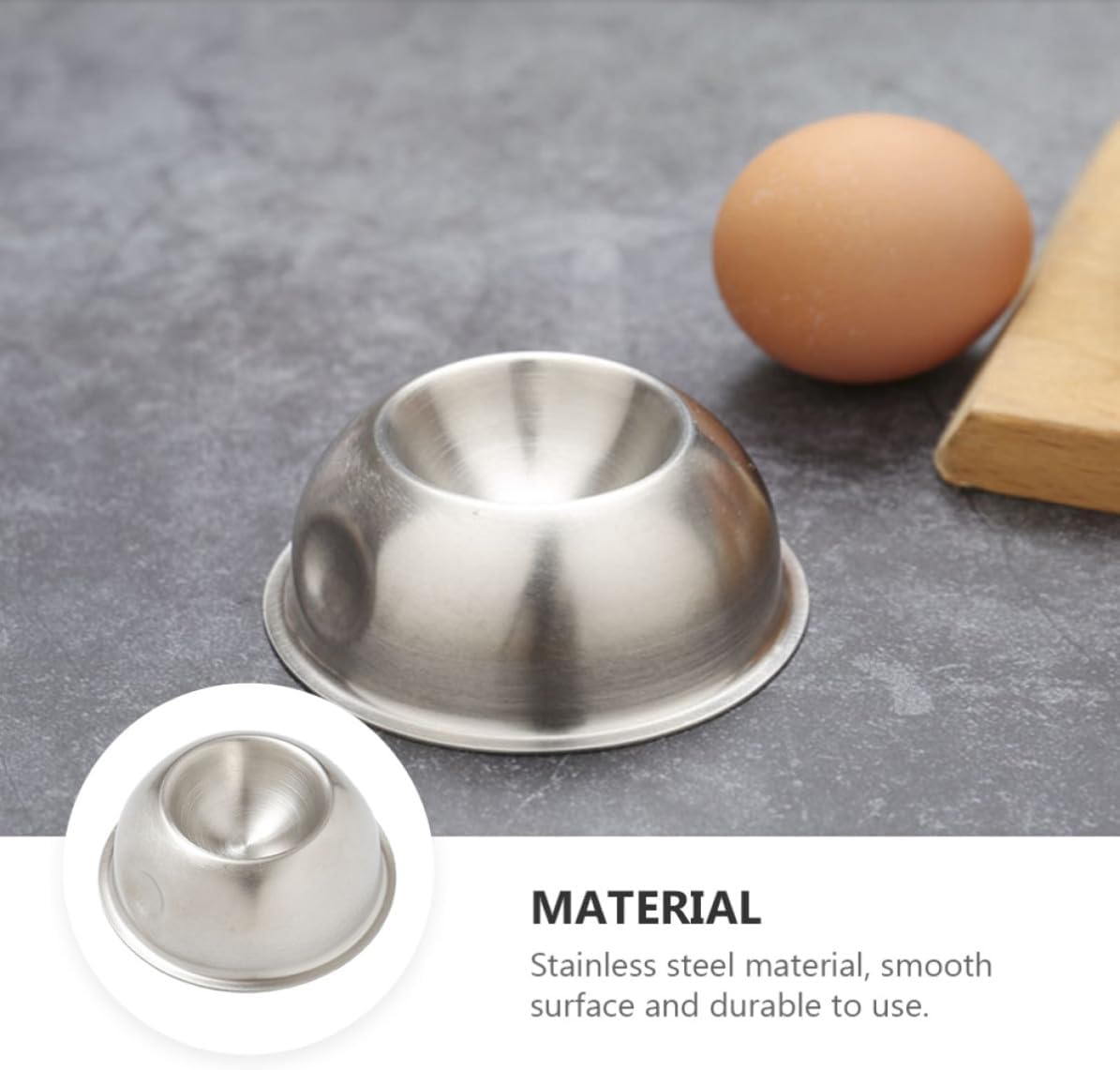 Stainless Steel Breakfast Egg Cup Holder with Flat Base for Tabletop