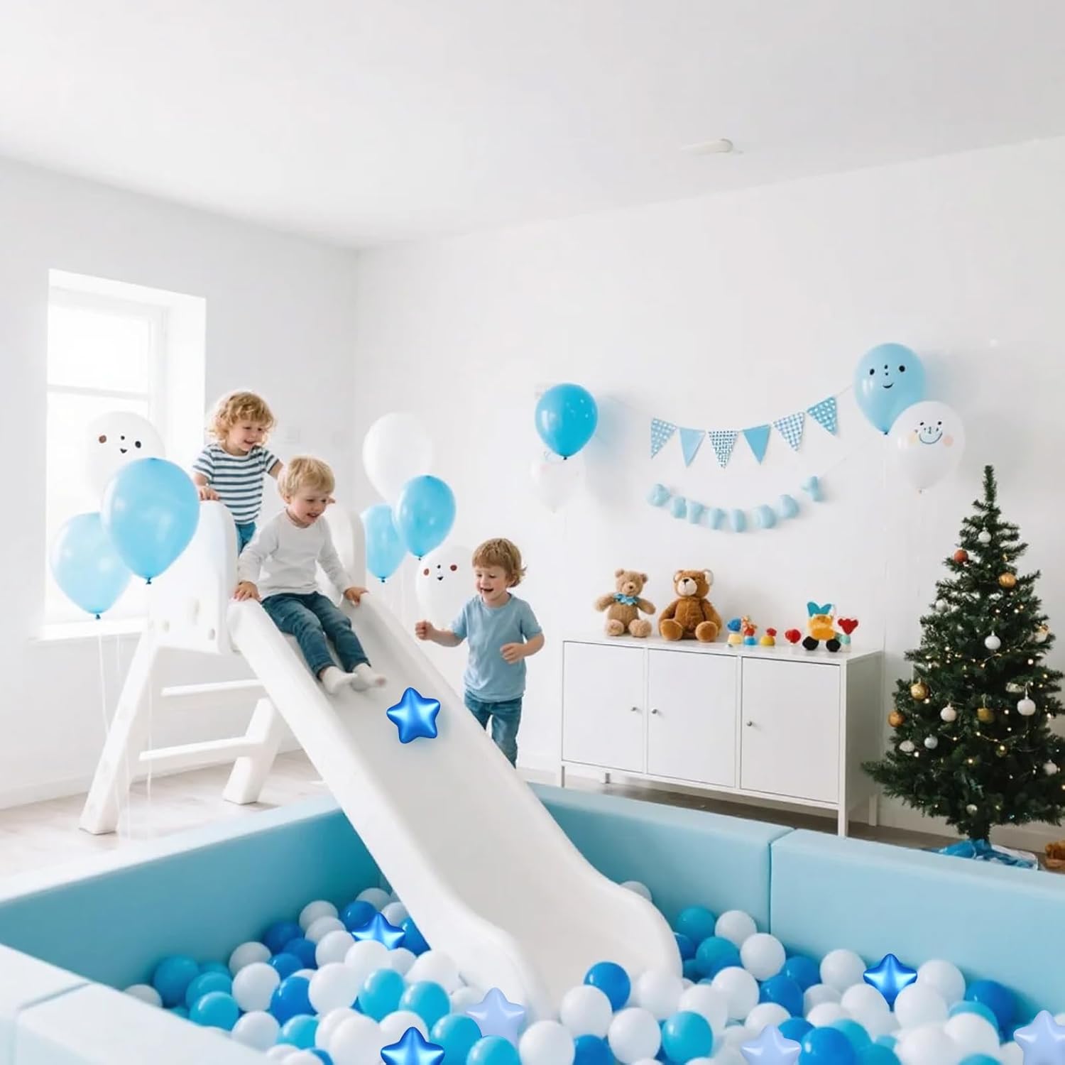 Realhaha Ball Pit Balls 50 100 200 500, Star Shapes for Babies Kids Playpen Plastic Balls for Babies Ball Pool Puppy Playballs