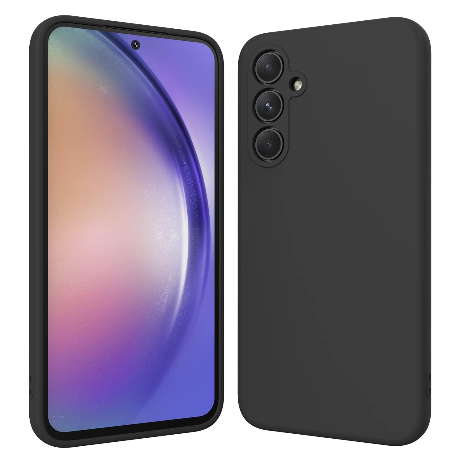 E CHOICE Galaxy A34 5G Case Liquid Silicone Ultra Military Bumper Full-Body Durable Protection Cell Phone Cover for Samsung A34 5G 6.6 inch (Black)