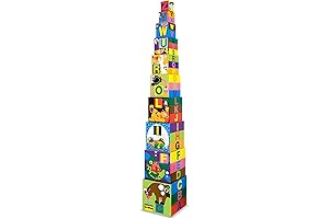Melissa & Doug Deluxe 10-Piece Educational Toy Blocks for 3-Year-Olds
