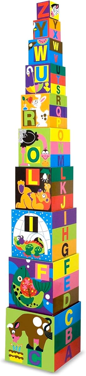 Deluxe 10-Piece Alphabet Nesting and Stacking Blocks - FSC Certified