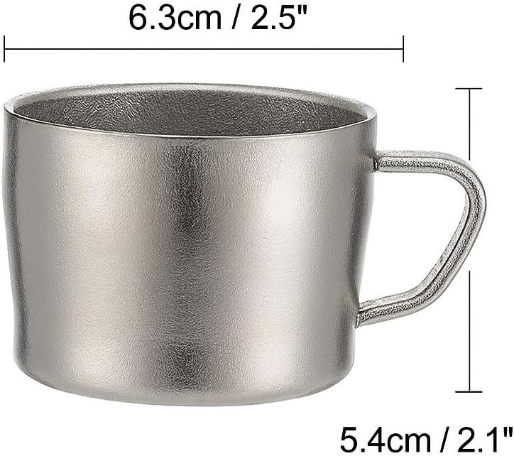 Pure Titanium Mug, 100% Titanium Lightweight Cup with Crystalline Surface – Non-Metallic Taste, Corrosion-Resistant, Durable, Healthy Drinkware for Home, Camping & Outdoor Use
