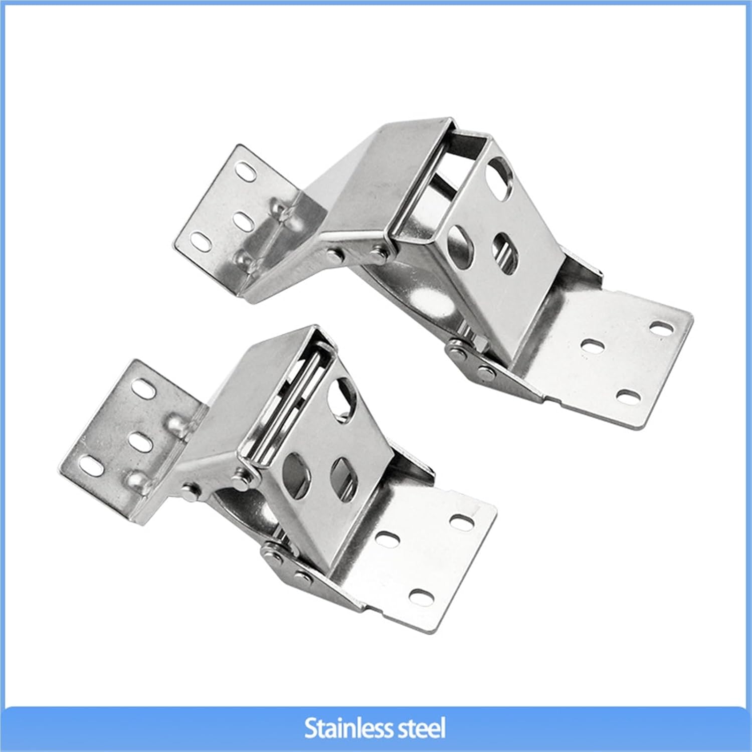 Foldable Thickened Concealed Hinge for Distribution Cabinets and Control Cabinets 304 Stainless Steel Inner Door Type Four Axi 1Pcs(304 SS-Large)