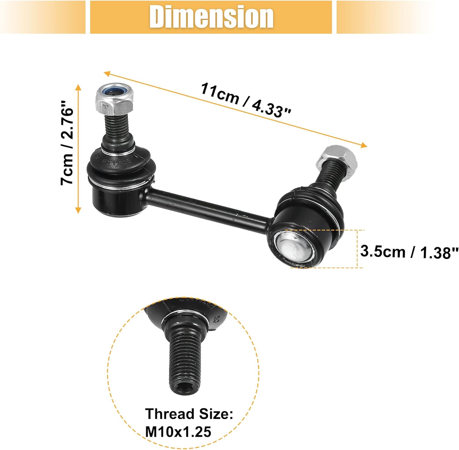 X AUTOHAUX 2pcs Rear Sway Bar Links K90452 K90453 Stabilizer End Link Suspension Kit Replacement for Honda Civic 2001-2005 for Acura EL 2001-2005 52320S5A013