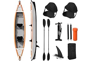 Bonnlo Inflatable Kayak for Adults and Children, Foldable Blow Up Kayak for 1-3 Person