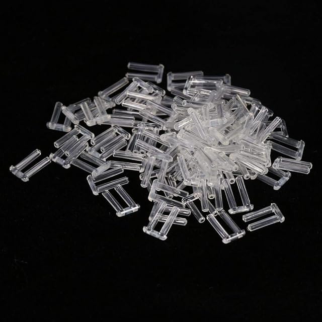 Rimless Glasses Accessories 100pcs New Plastic Compression Sleeves Glasses Lens Fixing Tools, 3 Types Optional(1.4 * 0.8 * 7.0mm)