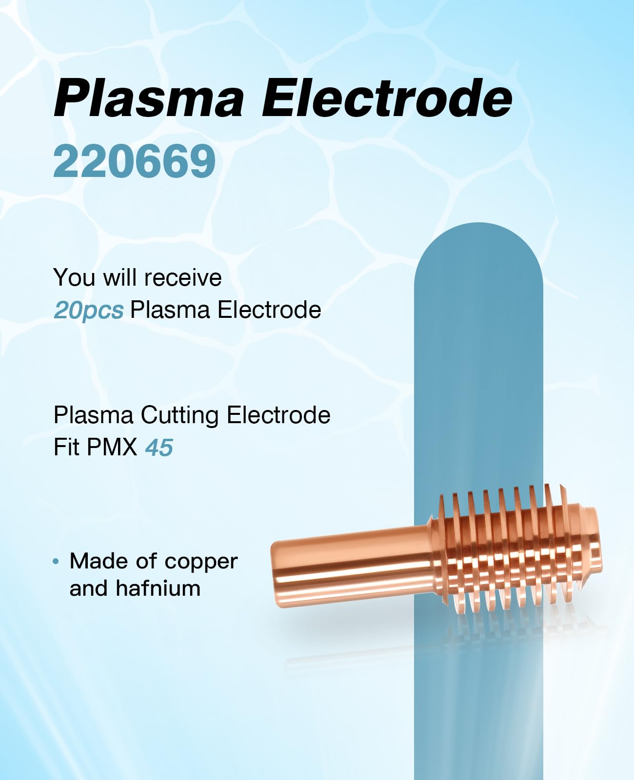 40-Pack Plasma Cutter Electrodes - Model 220669, Fits 45 Series Torch Consumables