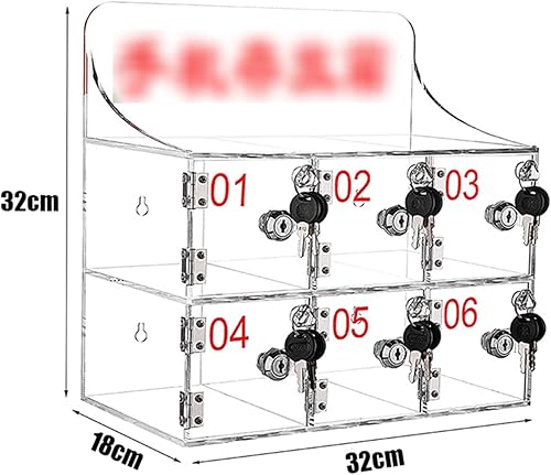 Miniatura 2 de Armario para teléfono celular 612 Caja de seguridad de acrílico transparente para máquina Gabinete de almacenamiento para teléfono móvil con
