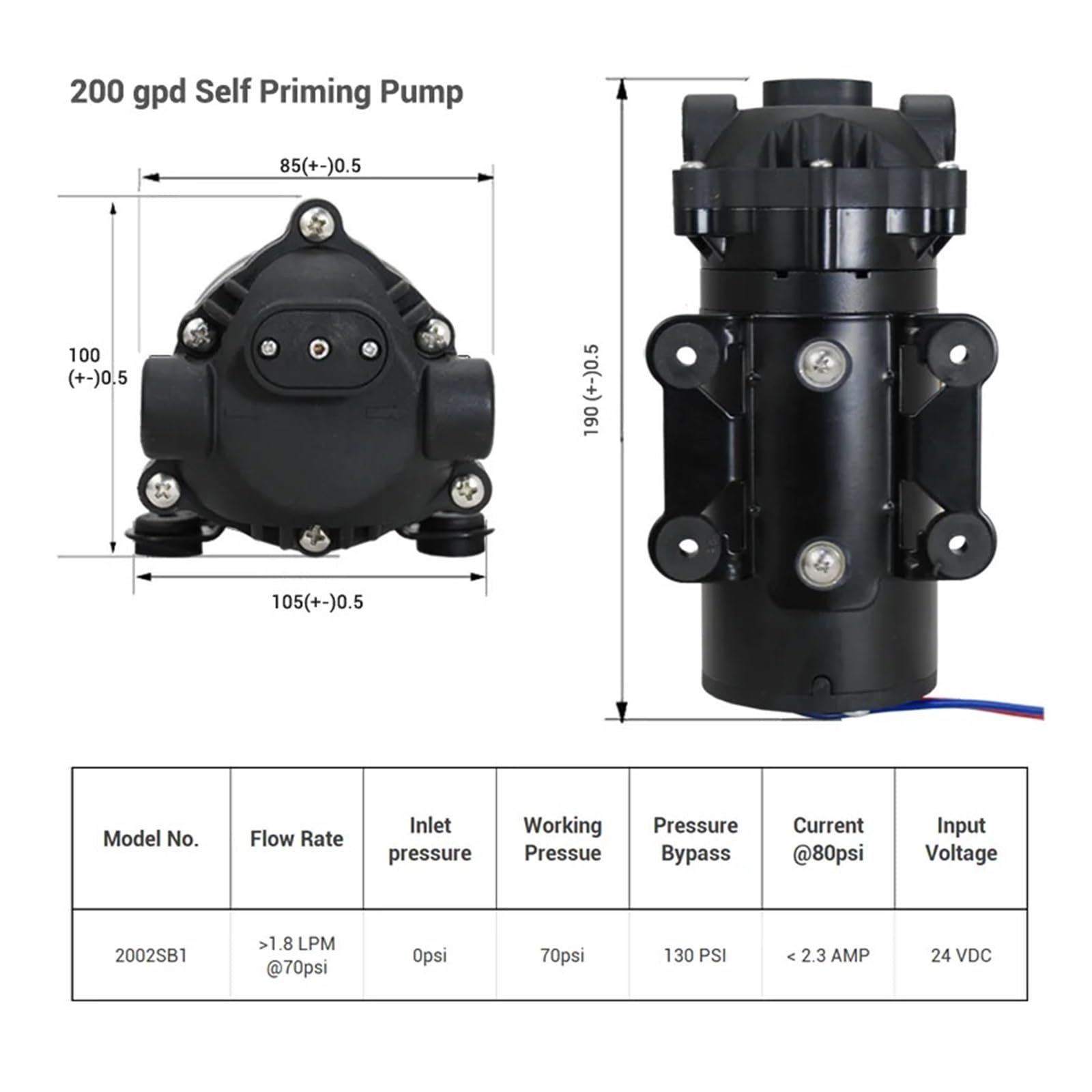 200 GPD Self-Priming RO Booster Pump FLT-200G For Reverse Osmosis System(Without Fittings)