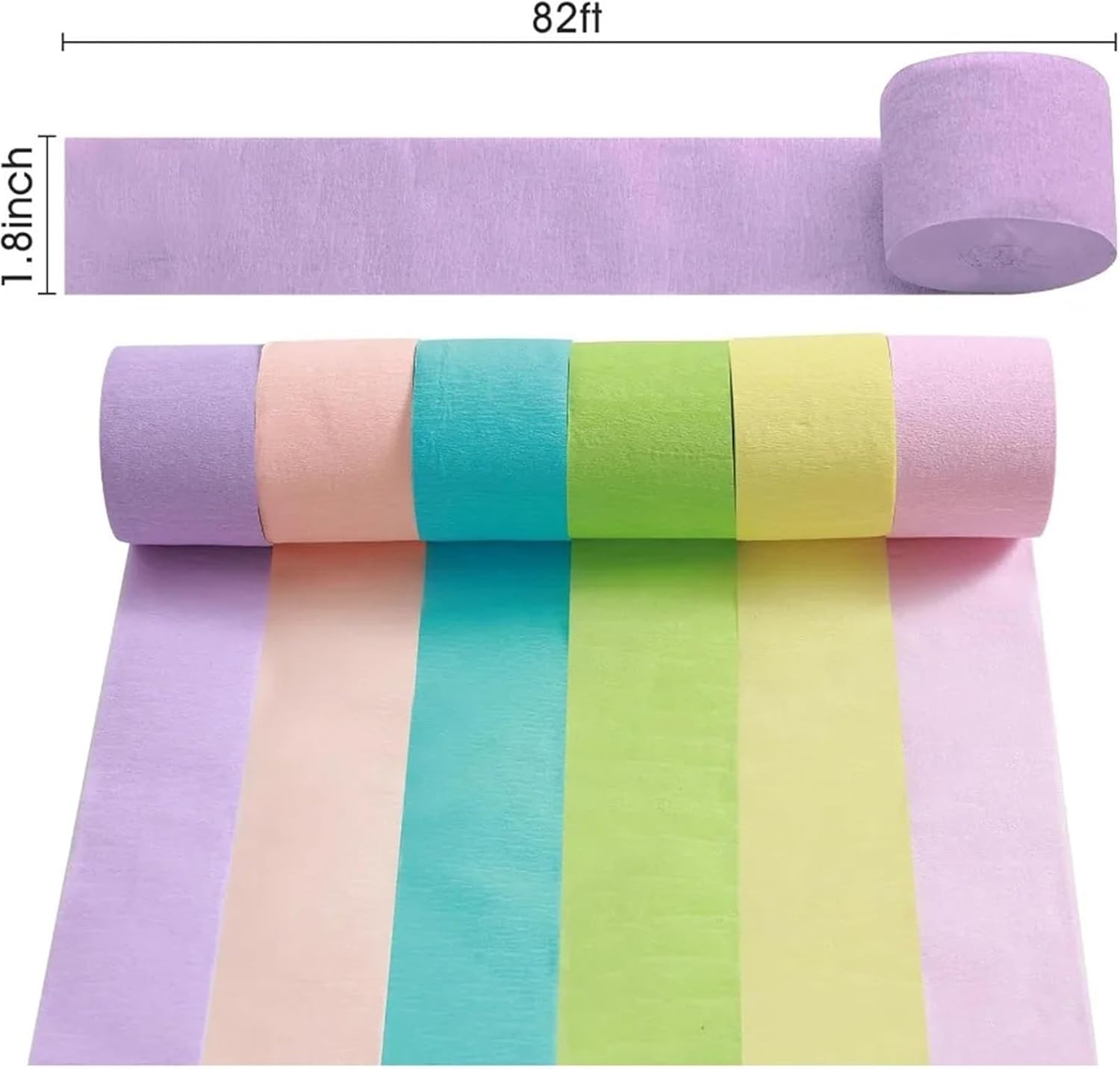 Crepe Paper Streamers 6 Colors 492ft Party Streamers and Paper for Birthday Decorations Bachelorette Baby Showe