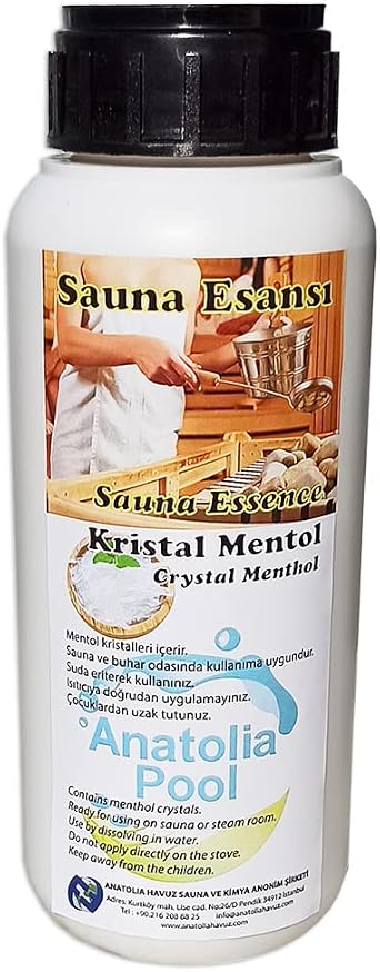 Anatolia Pool Sauna Buhar Esans  Kristal Mentol 250 gr Sauna Essence Menthol Crystal