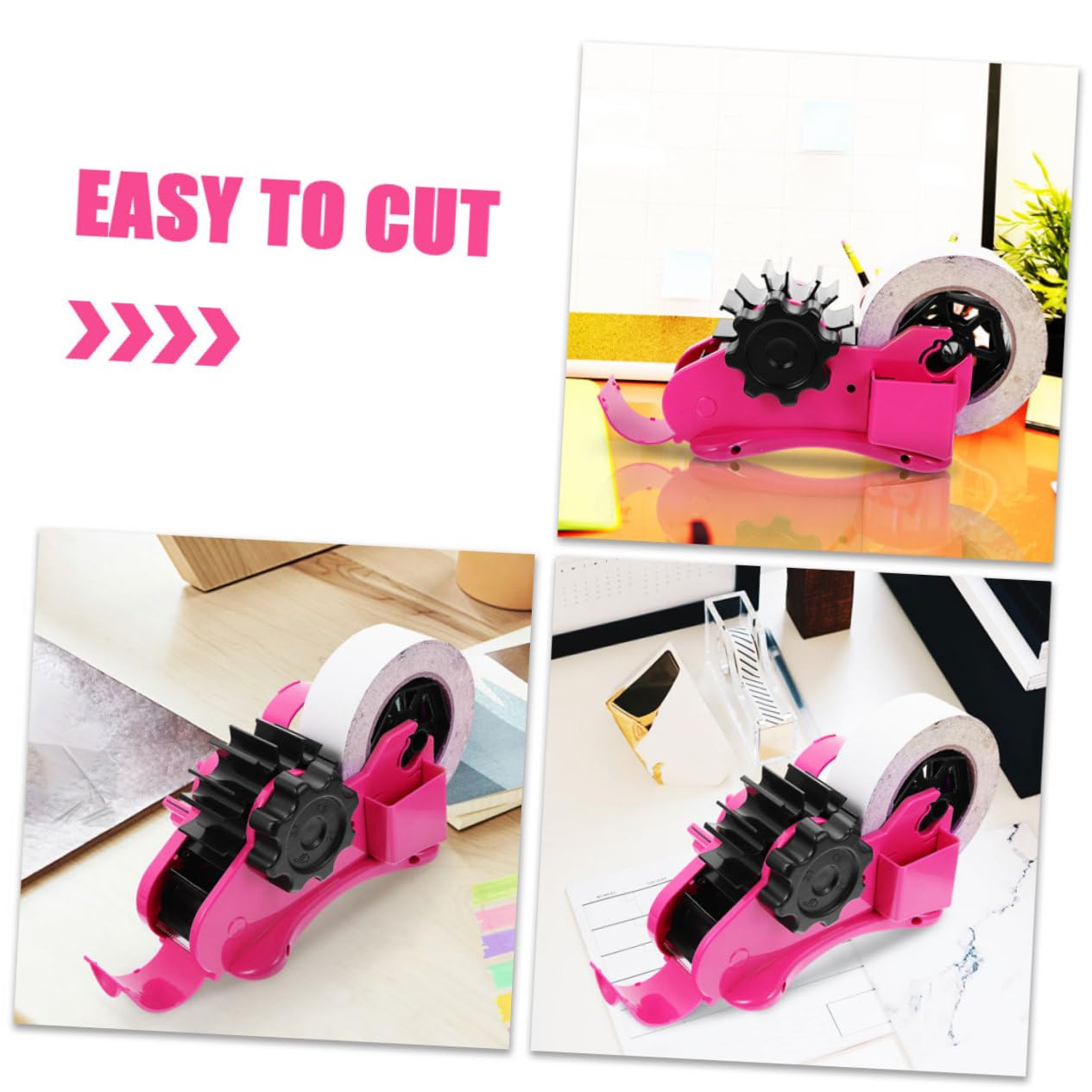 HOMSFOU 3 Stück Halbautomatischer Klebebandspender aus und Multifunktions Tape Dispenser für Büro Schule und Zuhause Design für Stilvolles Arbeitsumfeld Geeignet für Verschiedene