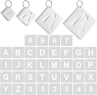 Vista 1 de 144 Plantillas de Letras y Números de 4 Tamaños, Plantillas del Alfabeto y Números Reutilizables de Plástico para Pintar en Madera, Paredes, Tela