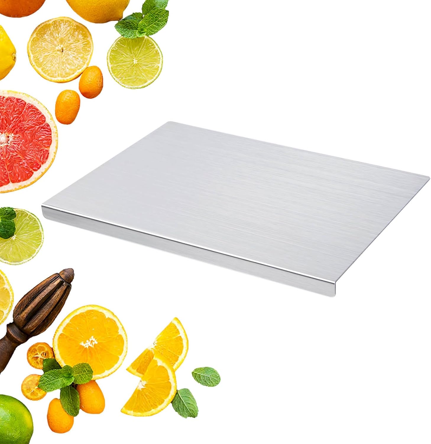 Stainless Steel Cutting Boards for Kitchen, Kneading Board, Metal Cutting Boards for Slicing Meat, Fruits, Vegetables, Bread, Baking Small Cutting Boards (15.7 x 11.8 in/40 x 30cm)