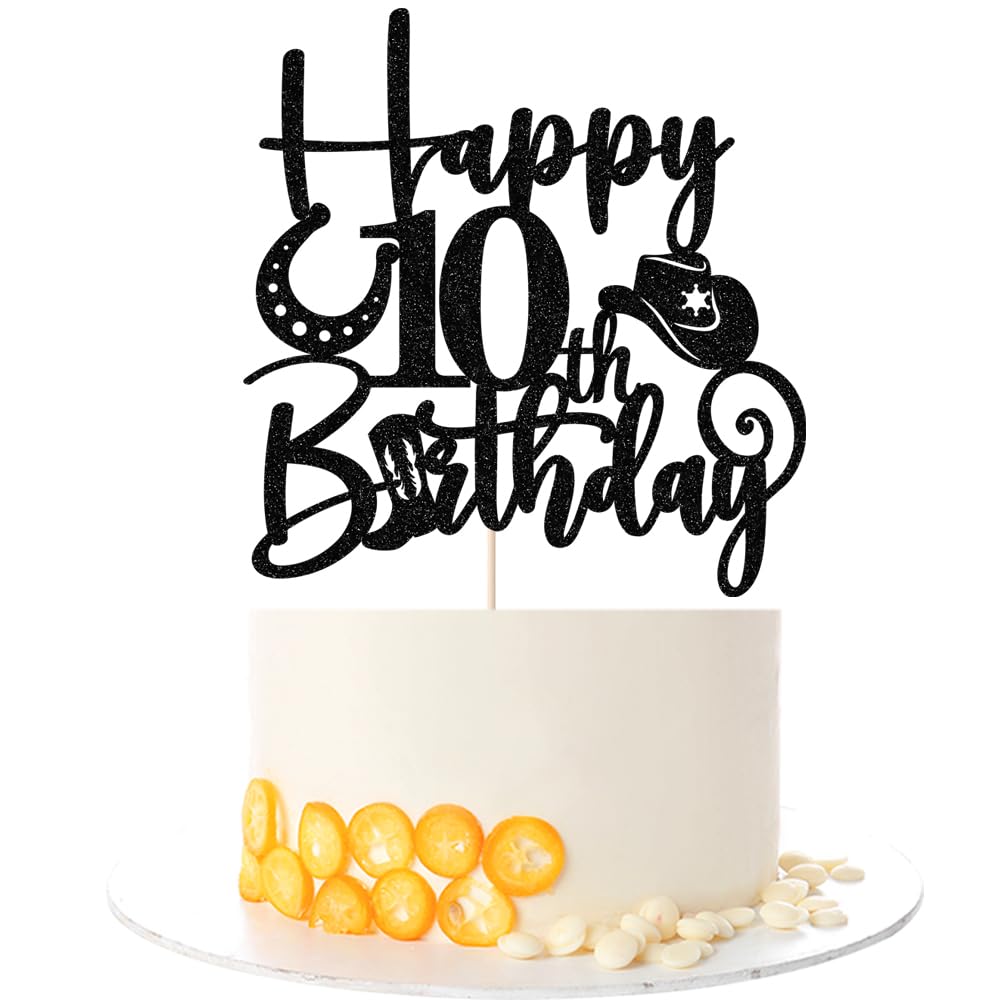 Kaoenla Cowboy Cake Topper-cowboy theme Happy 17th Birthday Decor,17th Birthday/Anniversary Party Decorations (10th) — image 1