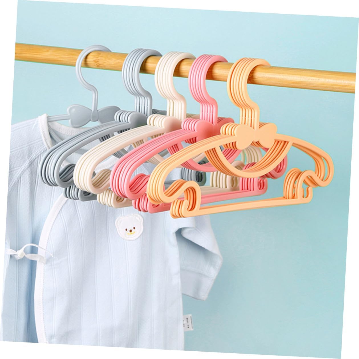 TIDTALEO 100 Pcs Plastic Clothes Hangers Thickened Laundry Drying Hangers Closet Storage Suitable for Newborns and Random Color