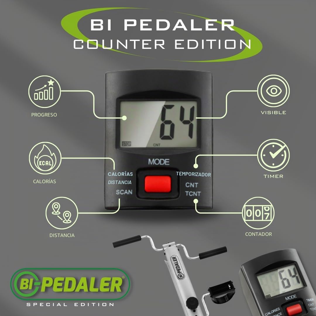 Best Direct Bi-pedaler Aparato de pedaleo estático Plegable, Todas Las Edades, ejercitar Brazos y piernas al Mismo Tiempo, Contador de calorias/Progreso