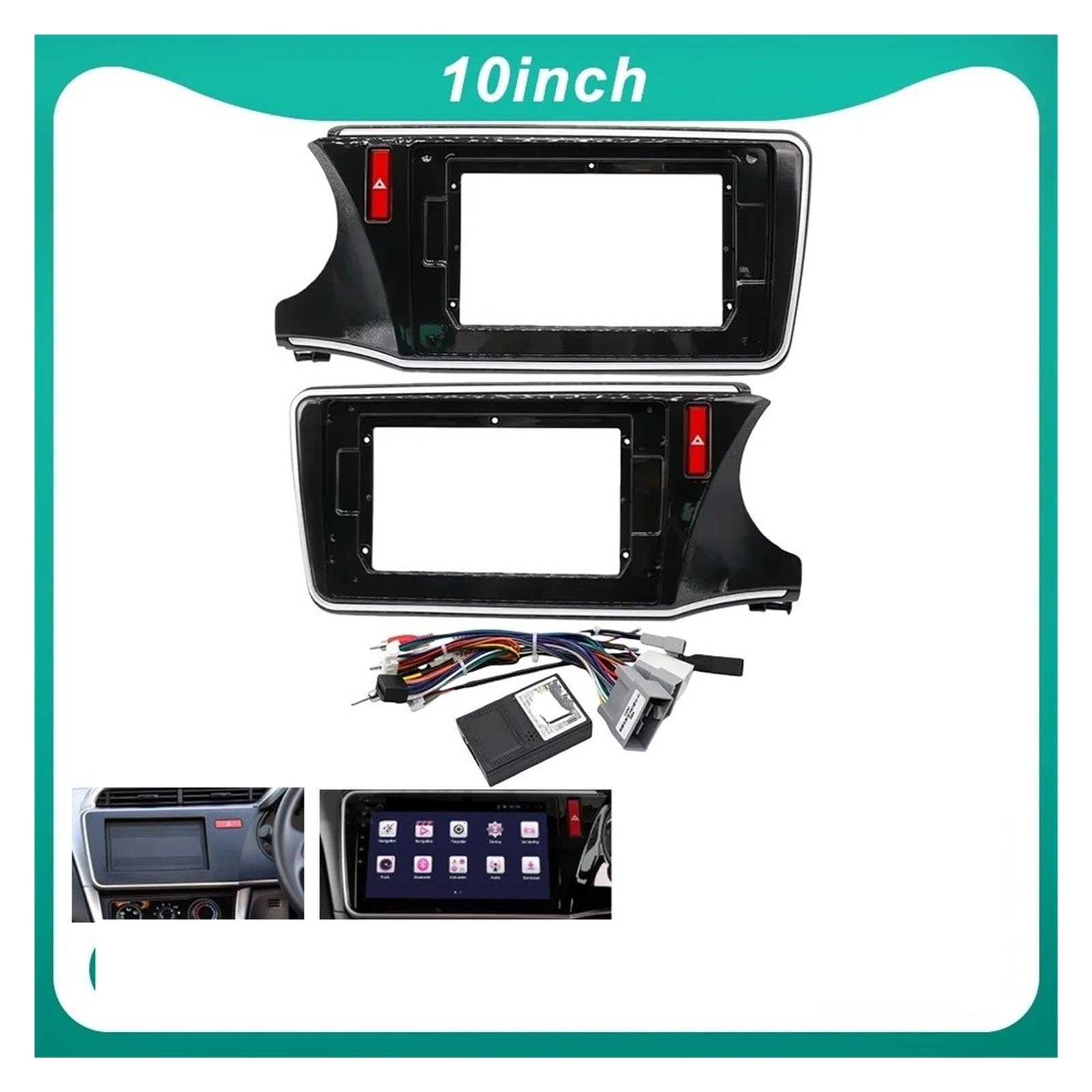 Fascia Marco Marco Radio Coche Adaptador Fascia 10 Pulgadas Kit Panel Ajuste Tablero Android para Ciudad para Greiz para Gienia 2014 2015 2016 2017 2018 Juego Panel Radio