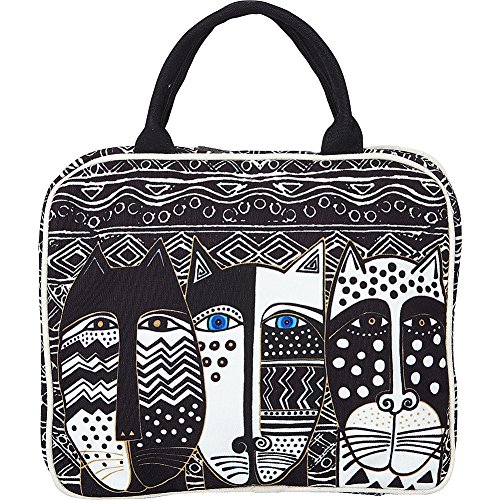 Bolso de viaje cosmético Laurel Burch Wild Cat Negro y Blanco
