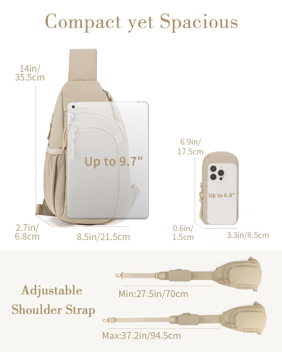 Zaino Monospalla Donna Uomo Marsupio Tracolla con Tasca Bloccante RFID Borsello Tracolla Sling Bag con Porta Tablet