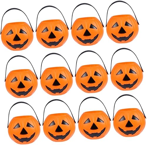 CAXUSD 15 cubos portátiles de calabaza para niños, decoración de pared, decoración de mesa de comedor, cubos de calabaza de Halloween, cestas de