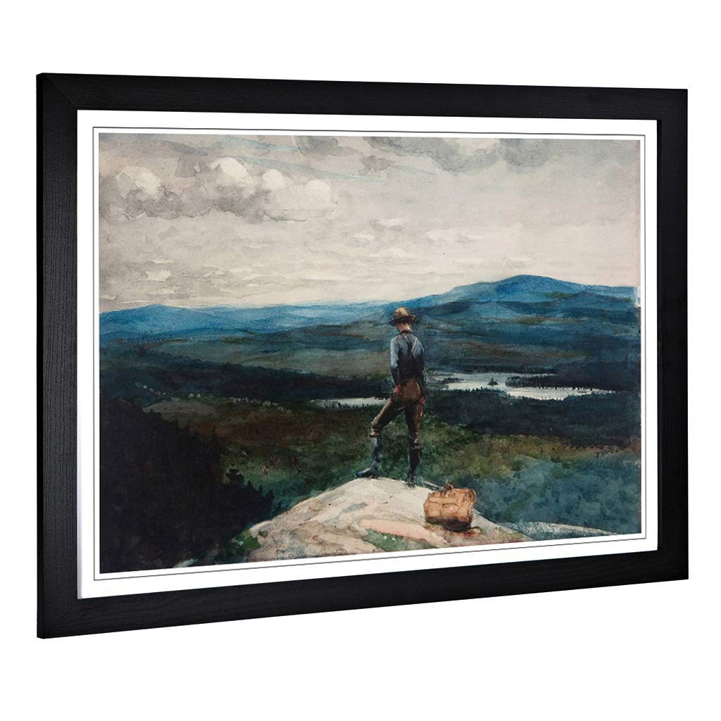 Big Box Art Framed Print of Winslow Homer The Ranger Adirondacks Design | Wall Art Picture | Home Decor for Kitchen, Living Room, Bedroom, Hallway, Black, A2 / 24.5x18 Inch / 62x45cm
