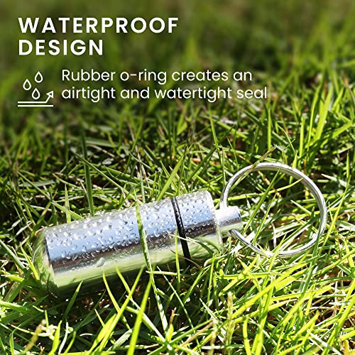 kwmobile 2 pillendoosje sleutelhanger in zwart/goud - Handig medicijndoosje voor onderweg - Pillendoosje alluminium met schroefdop - Afbeelding 5