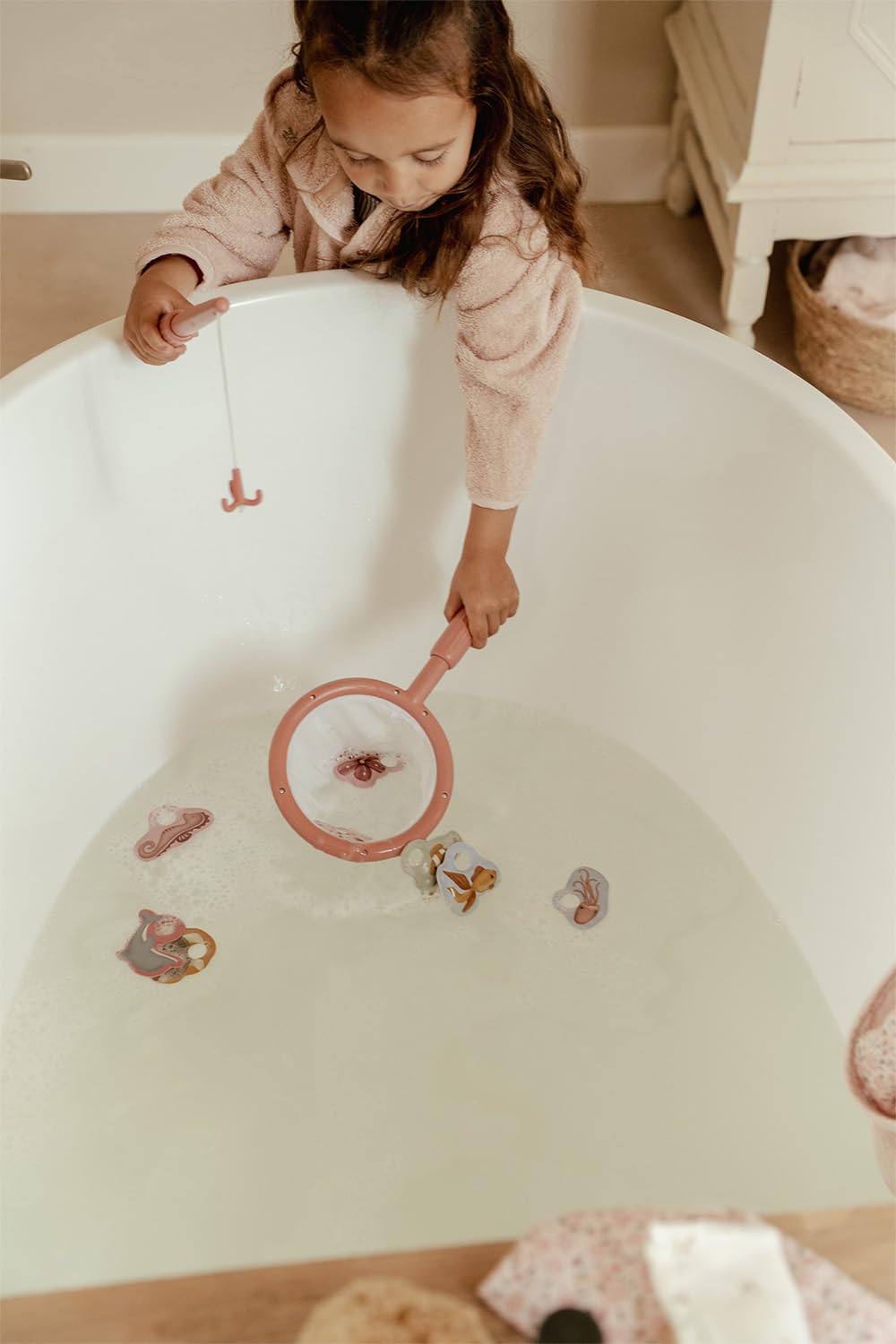 Little Dutch Gioco di pesca giocattolo da bagno per neonati, colore rosa