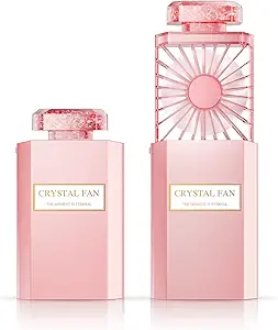 Handheld Fan with Fragrance Discs, Mini Personal Fan Quiet Retractable, Cooling Portable Fan Rechargeable 3 Speeds Mode, Lady Small Fan for Desk Travel Office School Makeup(Pink),Best Gifts for Women