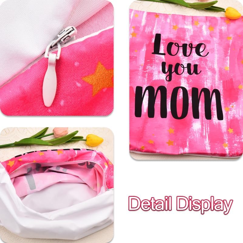 Miniatura 5 de Love You Mom - Funda de almohada para mamá, fundas de almohada para madre, regalos de cumpleaños para madres, cojín de almohada rosa para mamá,