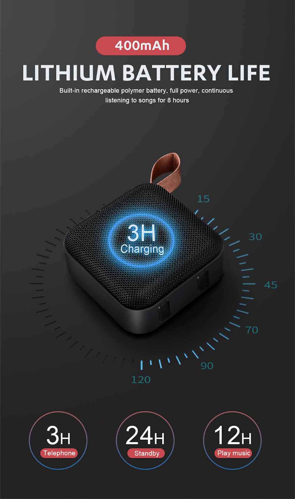 C- Altavoz Bluetooth Portátil Mini Altavoz Inalámbrico Sistema De Sonido 10W Música Estéreo Envolvente Altavoz para Exteriores Soporte FM Tfcard,Azul