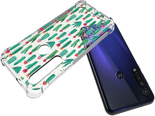 Miniatura 10 de Funda protectora para Motorola G8 Plus con diseño de flores transparentes y de poliuretano termoplástico (TPU) suave y flexible con absorción de