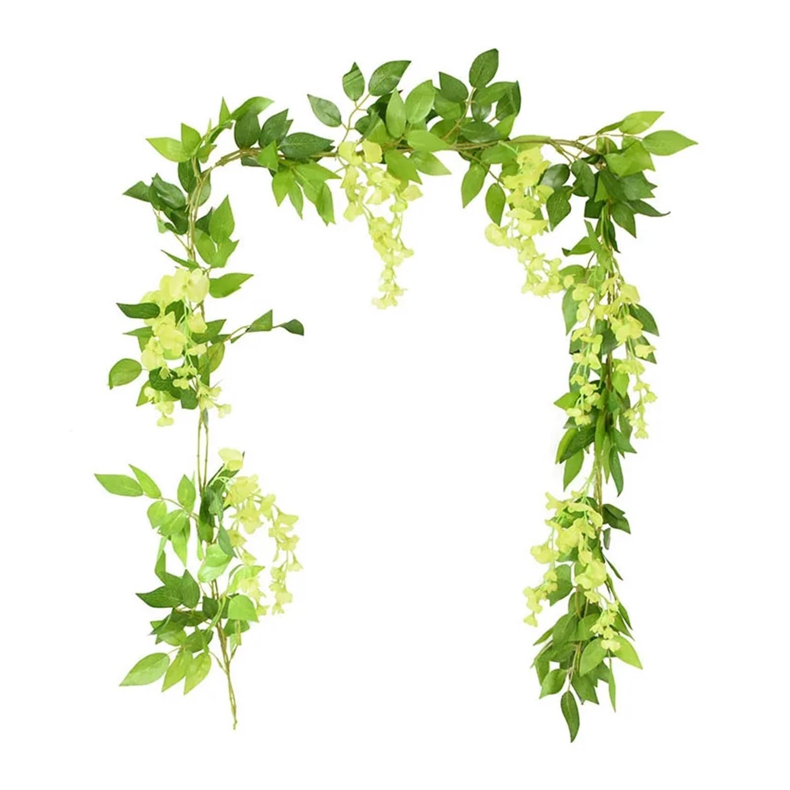 DSFIHJO Artificial Flower Vine Fake Ivy Wisteria Flowers Artificial Plant Vine Garland for Room Garden Decorations Wedding Arch Floral Decor(180cmGreen Wisteria)