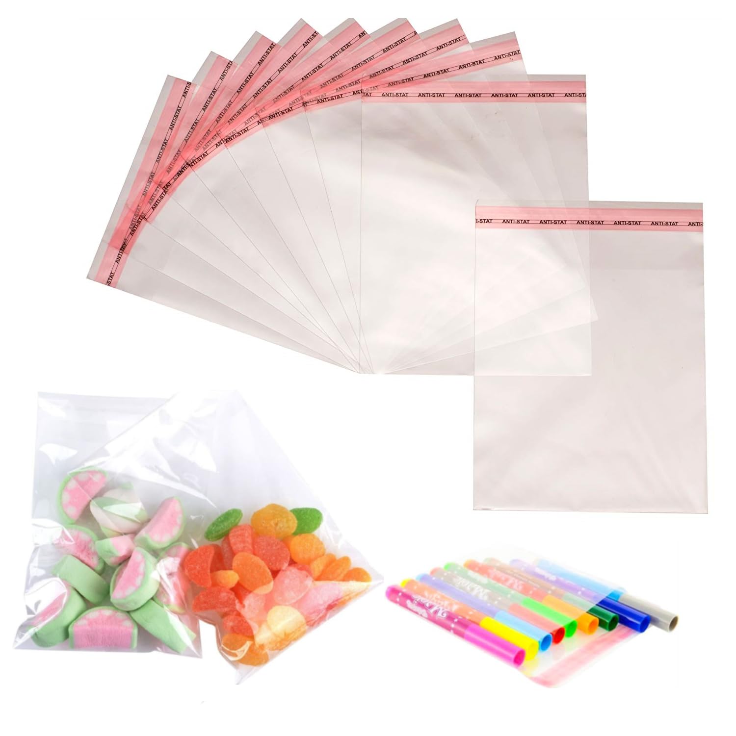 Britishpaper Self-Adhesive Clear Cellophane Bags, 10.5Cm X 10.5Cm, For Cookies, Sweets, Gifts, Cards And Jewellery (100)