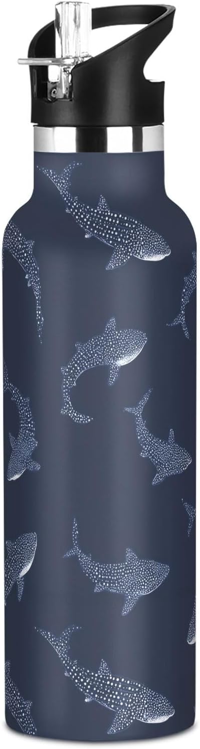 Insulated Water Bottle with Straw Golf Pattern Sports 20 Oz Kids Stainless Steel Water Flask Sports Travel Mug for Boys Girls