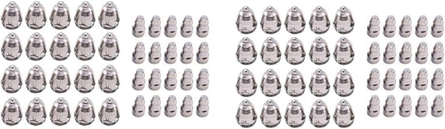 80Pcs P80 Nozzle/Tip Electrode Consumables Plasma Cutting Torch Spare Parts Accessories, 40 Pcs 1.1Mm & 40Pcs .3Mm Welding nozzle