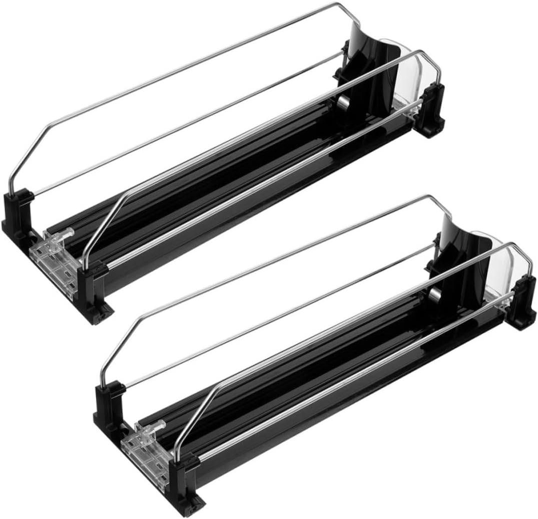 Sosoport 2pcs Automatic Can Organizer for Fridge Smooth Finish Drinks Dispenser with Stable Structure Easy to Install Soda Can Storage for Refrigerator Beverage Organization