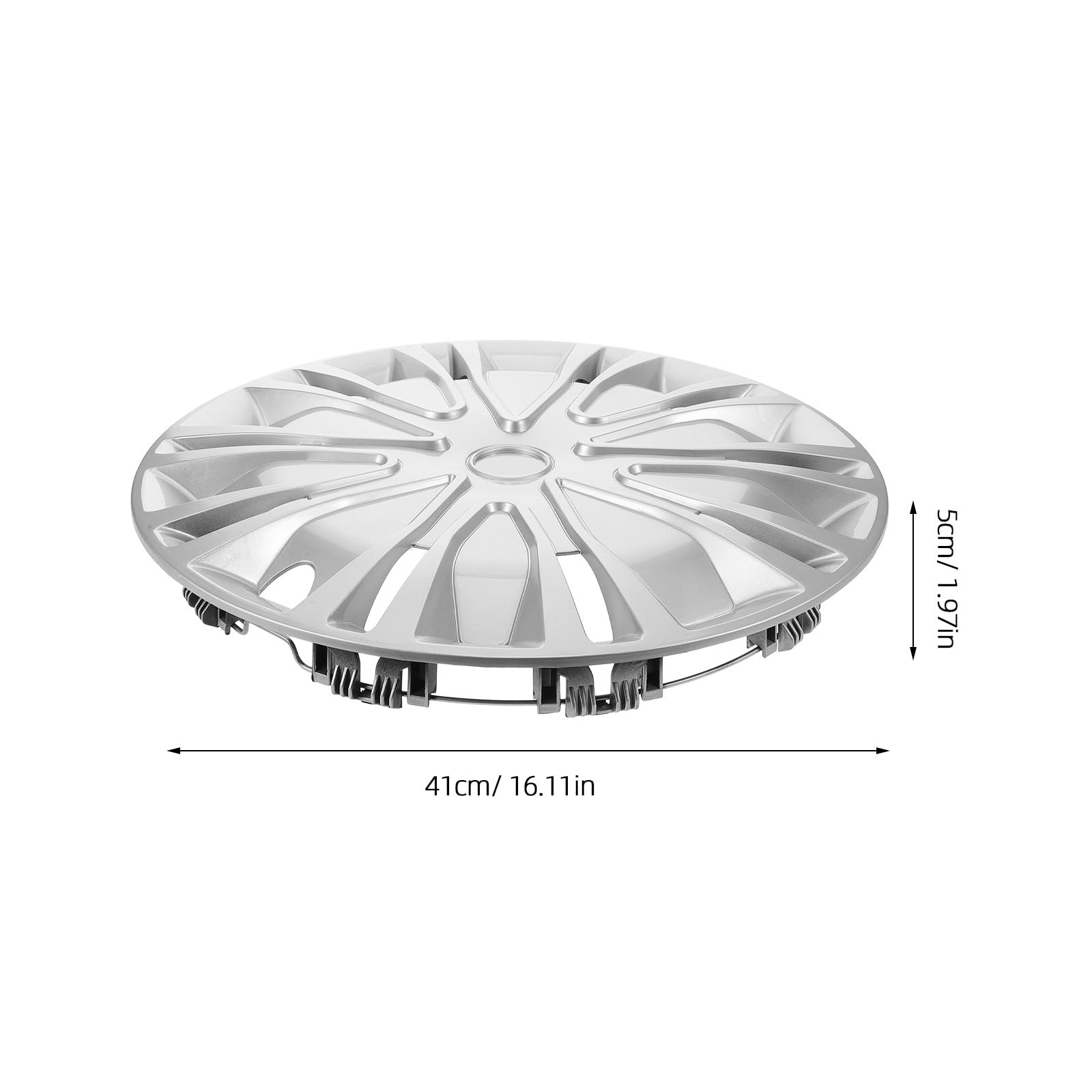 Healvian Coprimozzi da 15 Pollici per Auto, Copertura Decorativa per Mozzo Ruota Argento, Coprimozzi per Veicoli Suv e Camion, Facile Installazione e Design Personalizzabile