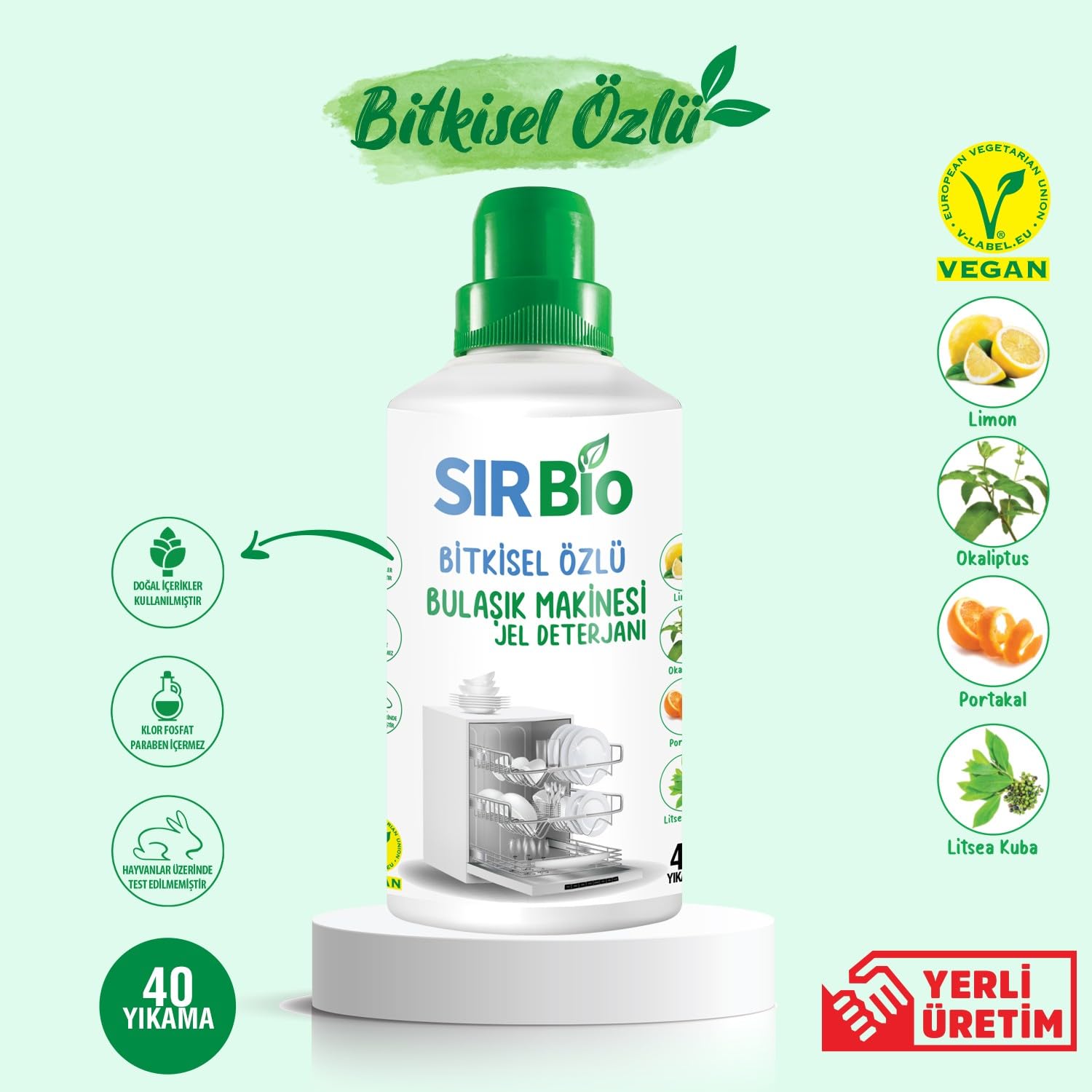 Sır Bio Bitkisel Özlü Bulaşık Makinesi Jel Deterjanı 1000 ML
