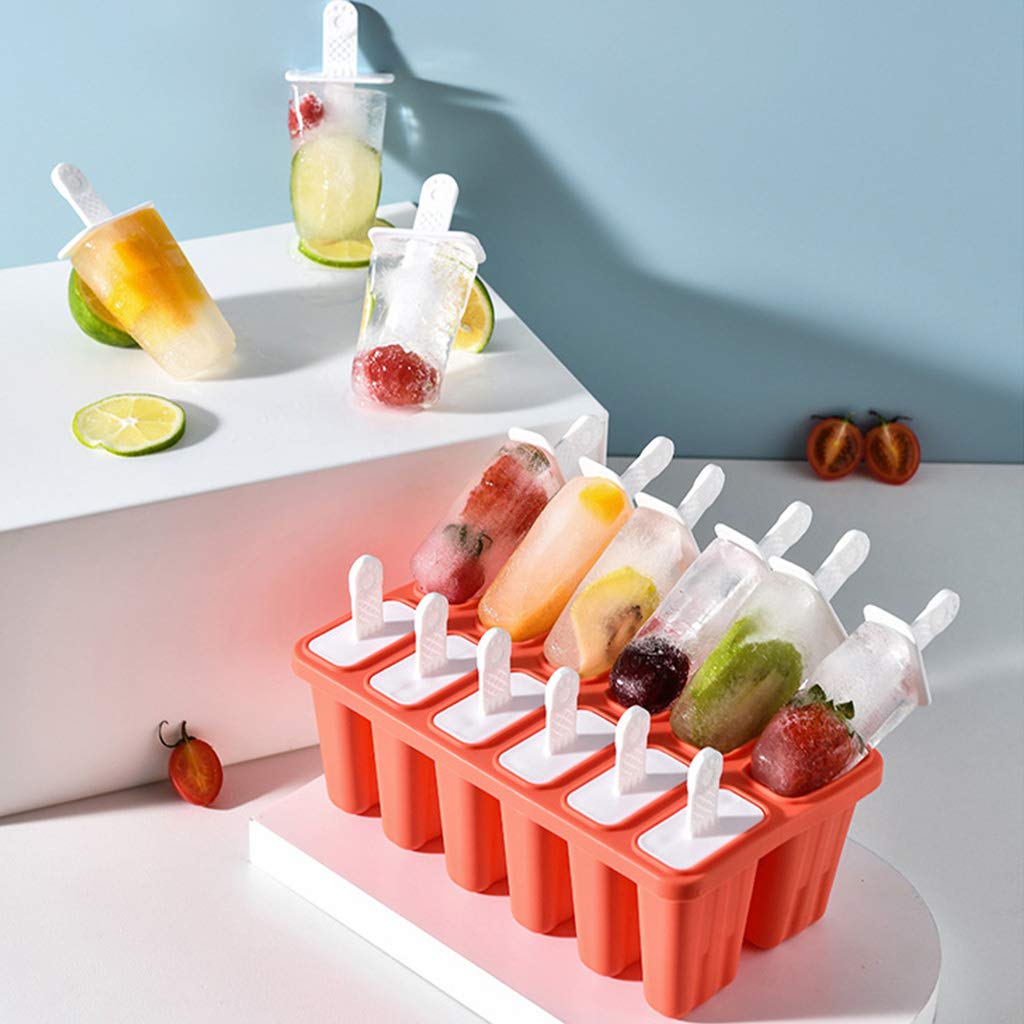 Molde de silicona for paletas 12 cavidades, moldes for helado, for el hogar, molde for hielo enrejado(Green)