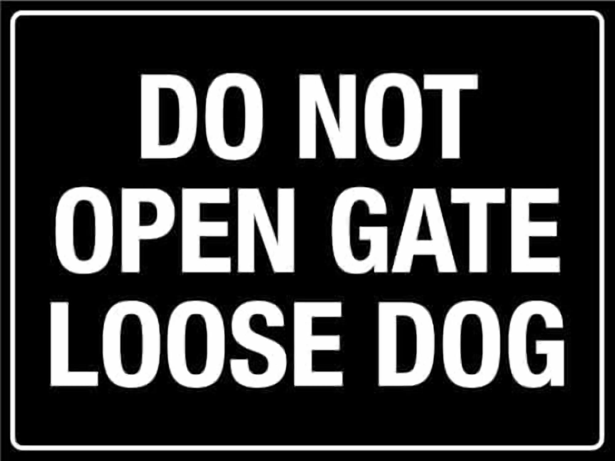 (2-Pack) Warning Metal Tin Sign - Dogs Loose Please Shut The Gate, 8 X 12 Inch Sign, Caution Notice, for Yard, Office, Outdoor Indoor Safety, 12X8 Inch