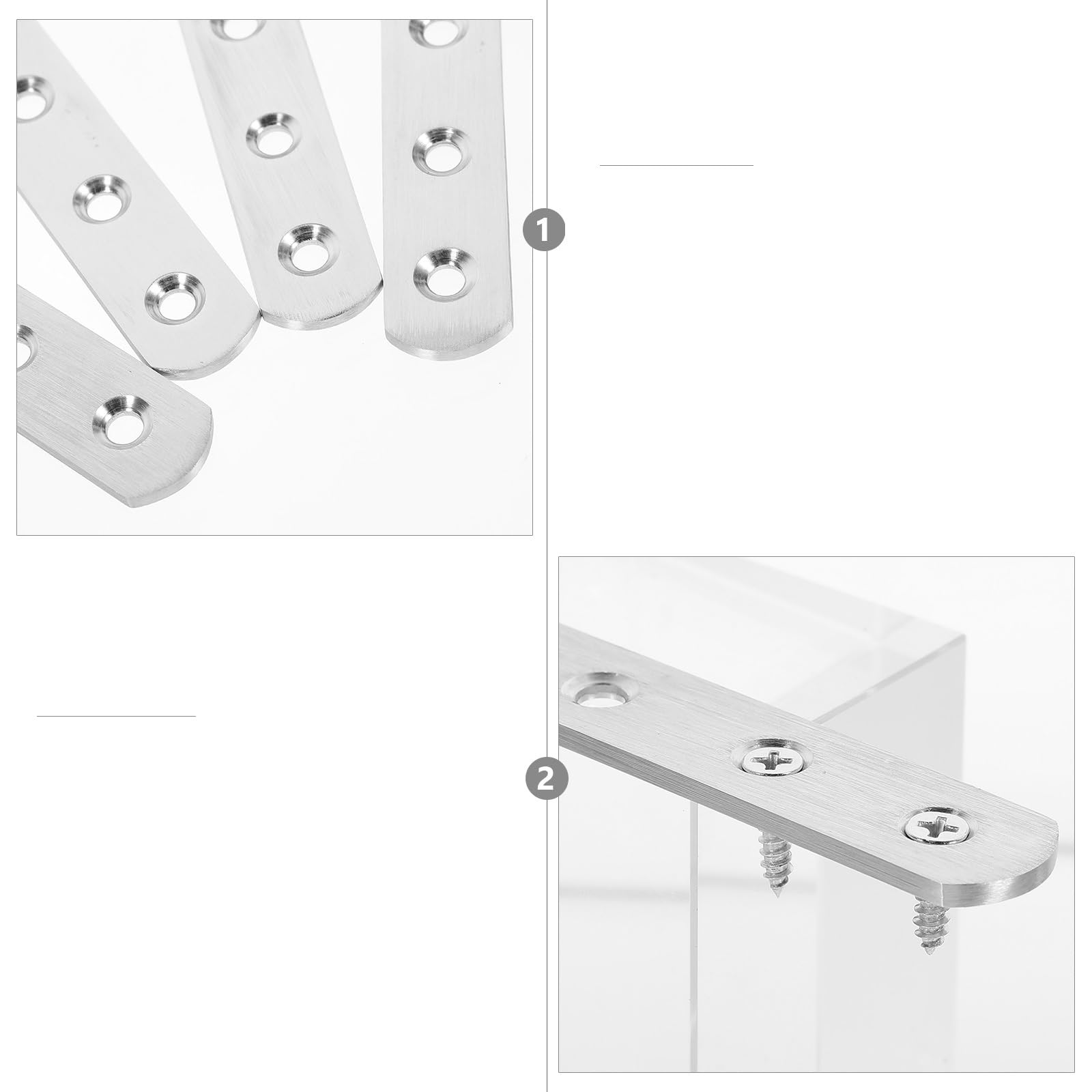 10 piezas de acero inoxidable con código esquina, soportes planos, rectos, placas conexión Para Reparación