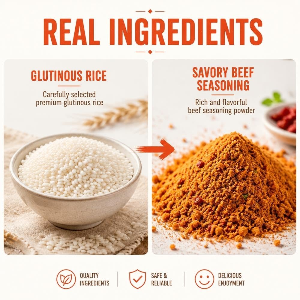 Snack Crujiente De Galleta De Arroz Glutinoso Con Sabor A Carne 500g