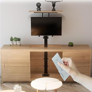 Motorized TV Lift Bracket, Adjustable TV Mount Bracket, Motorized Tv Mount with Remote Control Can Be Hidden in The Cabinet, TV Motorized Lift for 42-70 Inch TVs, Travel Less Than 40 Seconds