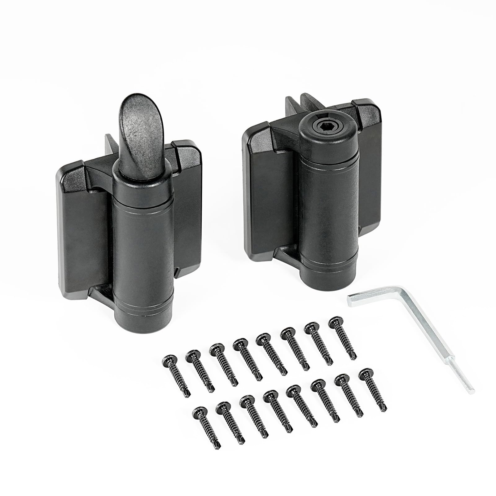 Cydzsra Reliable Adjustable Tension Narrow Spring Hinges Heavy Duty Gate Hinges With Safety Caps Quick Installation Backyards Easy To Install