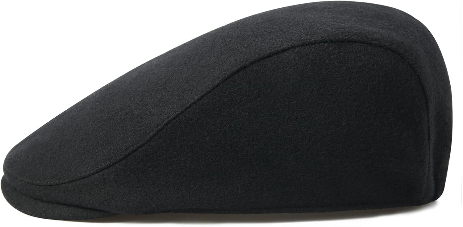 Men Wool Blend Flat Cap Tweed Newsboy Ivy Hat - Image 3