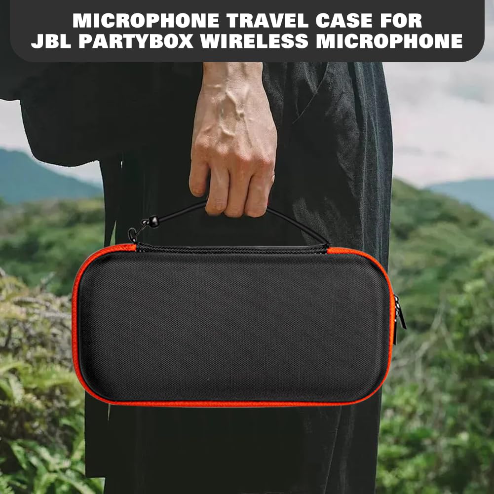 Étui Rigide EVA pourJBL PartyBox Wireless Micros - Boîte de Stockage Antichoc avec Poignée, Sac de Transport Étanche Protecteur pour Microphone, Organisateur Durable (Noir)