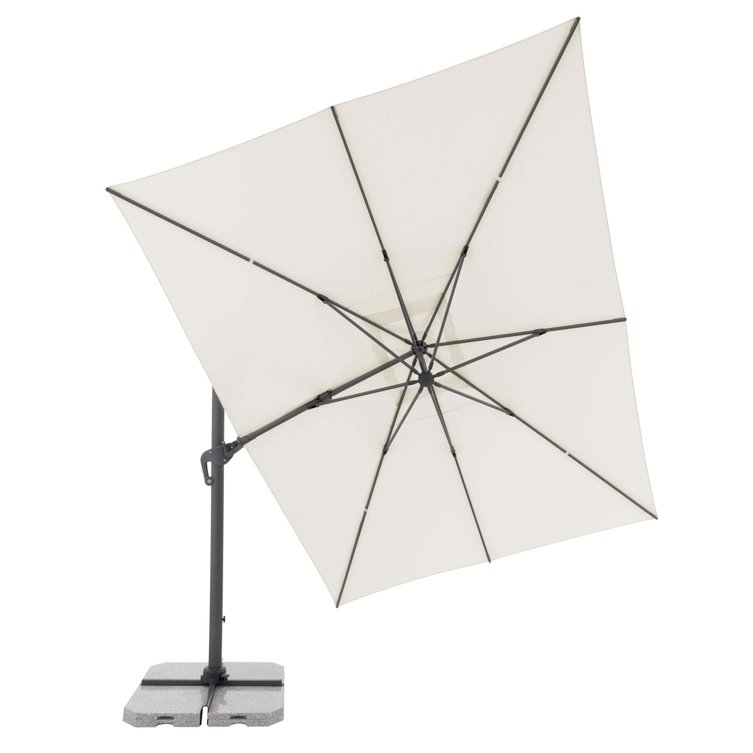 Doppler ombrellone a pendolo Jack 400x300cm al naturale I per balcone, terrazza e giardino I a manovella in alluminio resistente ai raggi UV I multifunzionale