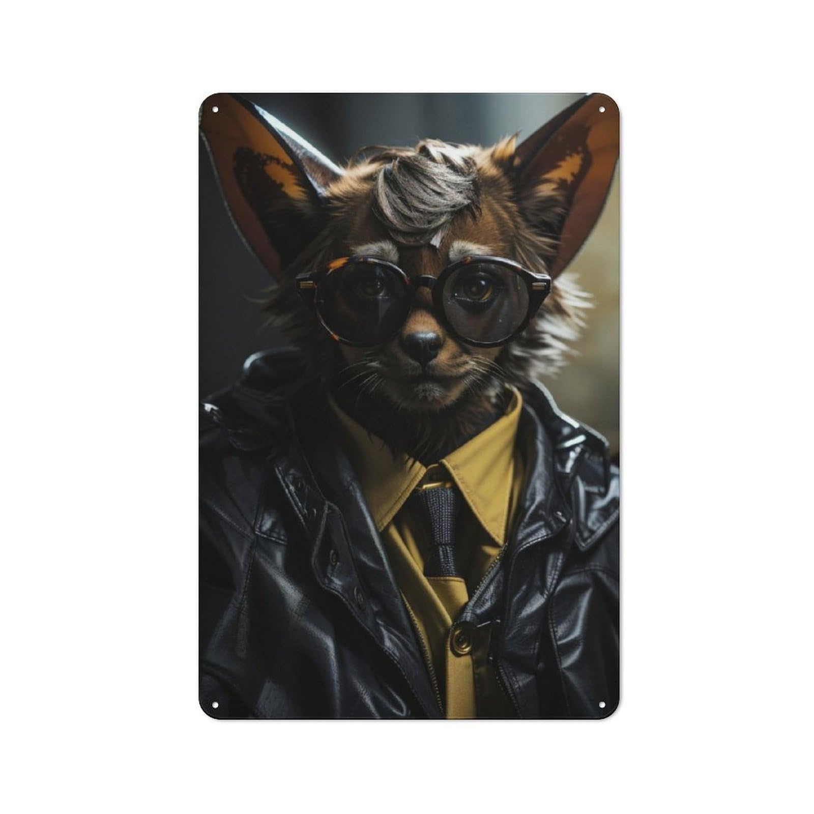 Junmoney Agent Bat Funny Animal Industrial Decorative Metal Plaque 30X20cm, Studio Wall Art For Flat, Bar, Studio Or Gallery Wall