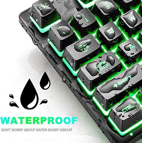 Felicon Wired Gaming Keyboard And Mouse Combo & 10 Rgb Mouse Pad Set Waterproof 104 Keys Rainbow Backlight Mechanical Feel Keyboard And Crack Glowing Mouse For Laptop Pc Computer Gaming And Work #TOP6